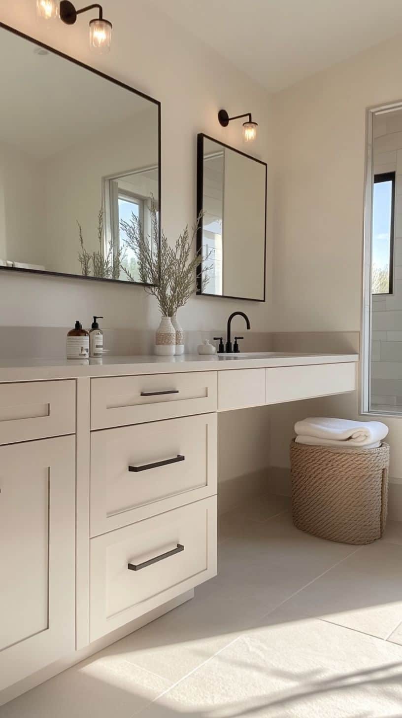 Bathroom with vanity cabinets