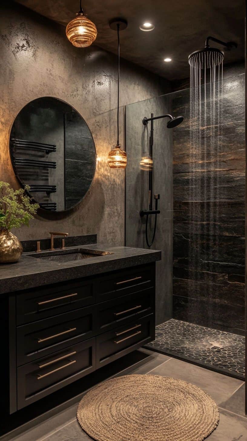 Dark bathroom with no window