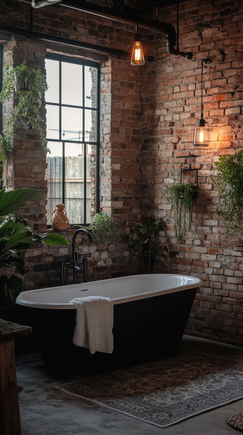 Industrial rustic bathroom