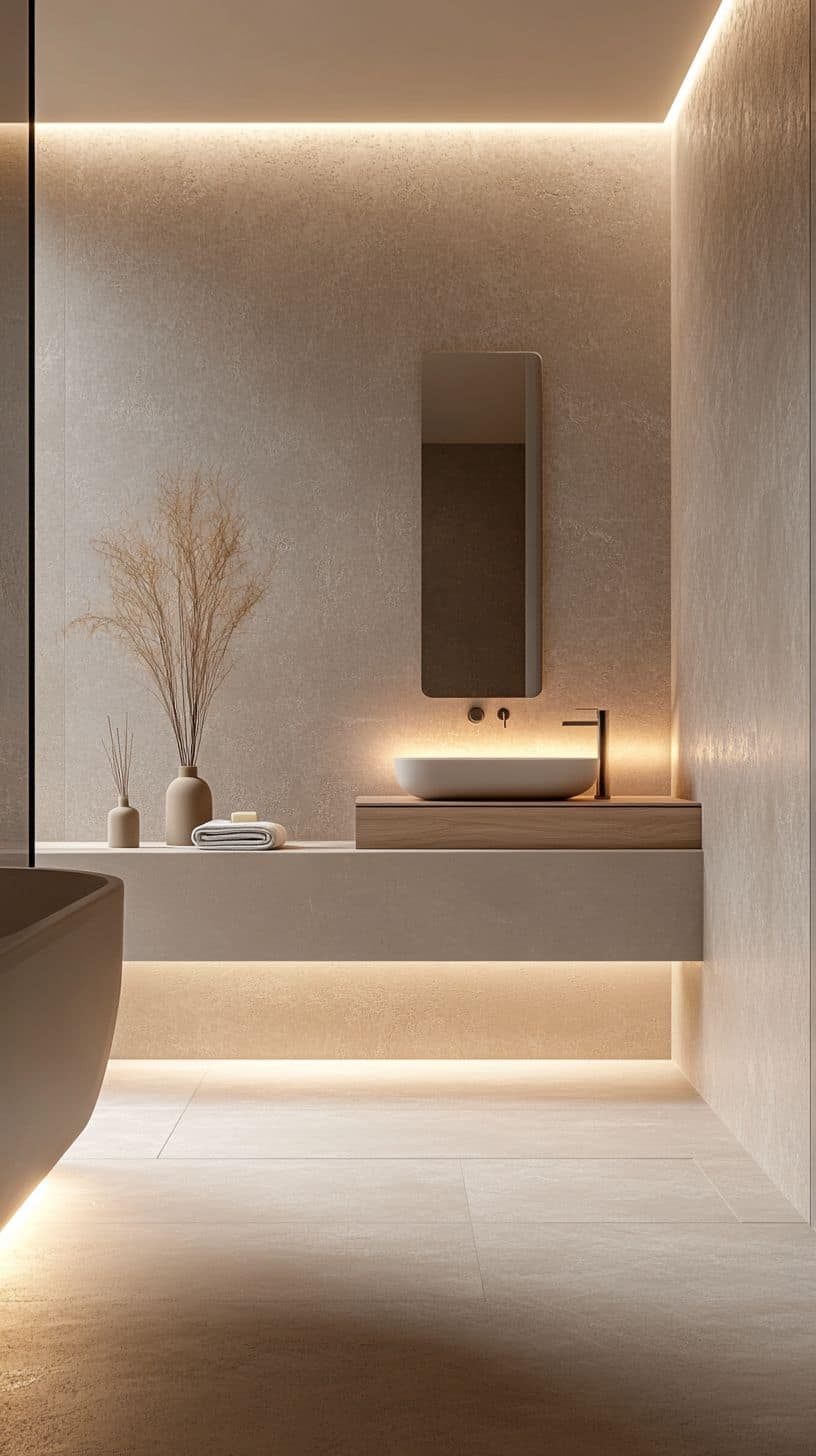 Long narrow guest bathroom