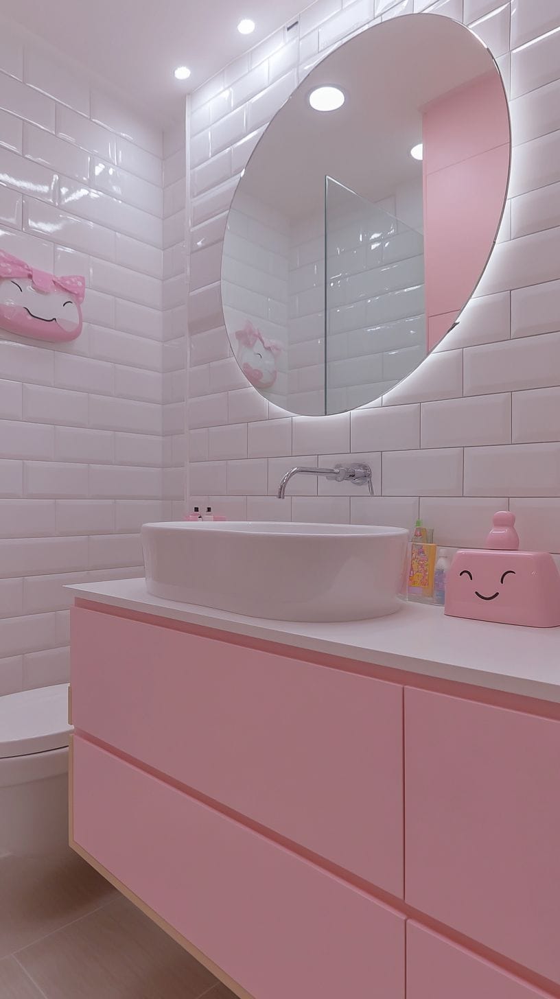 Minimalist hello kitty bathroom