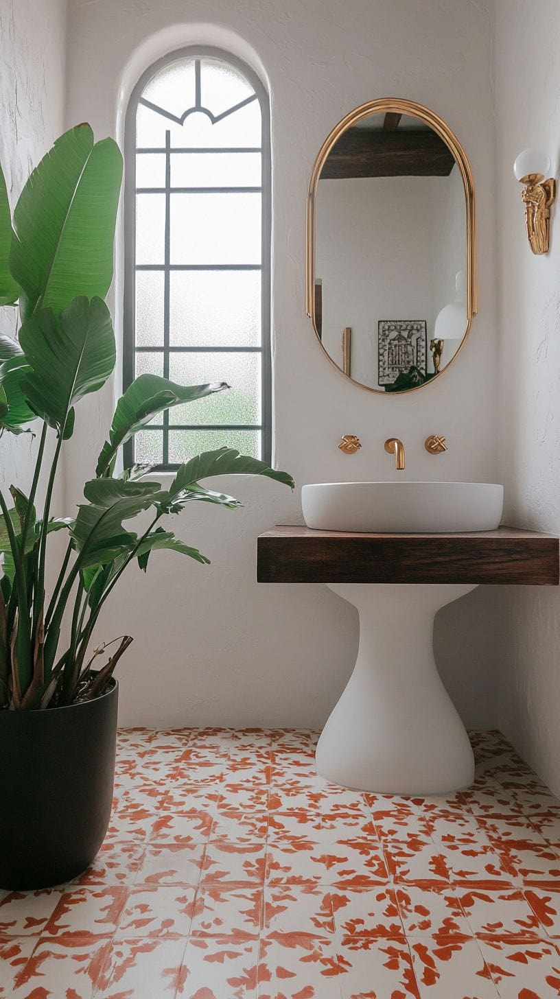 Spanish bathroom with floor tiles