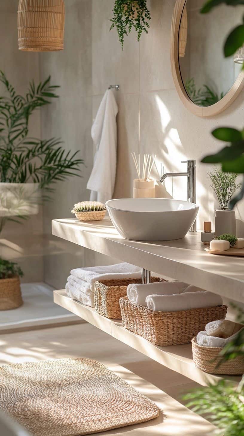 Bathroom with under sink storage