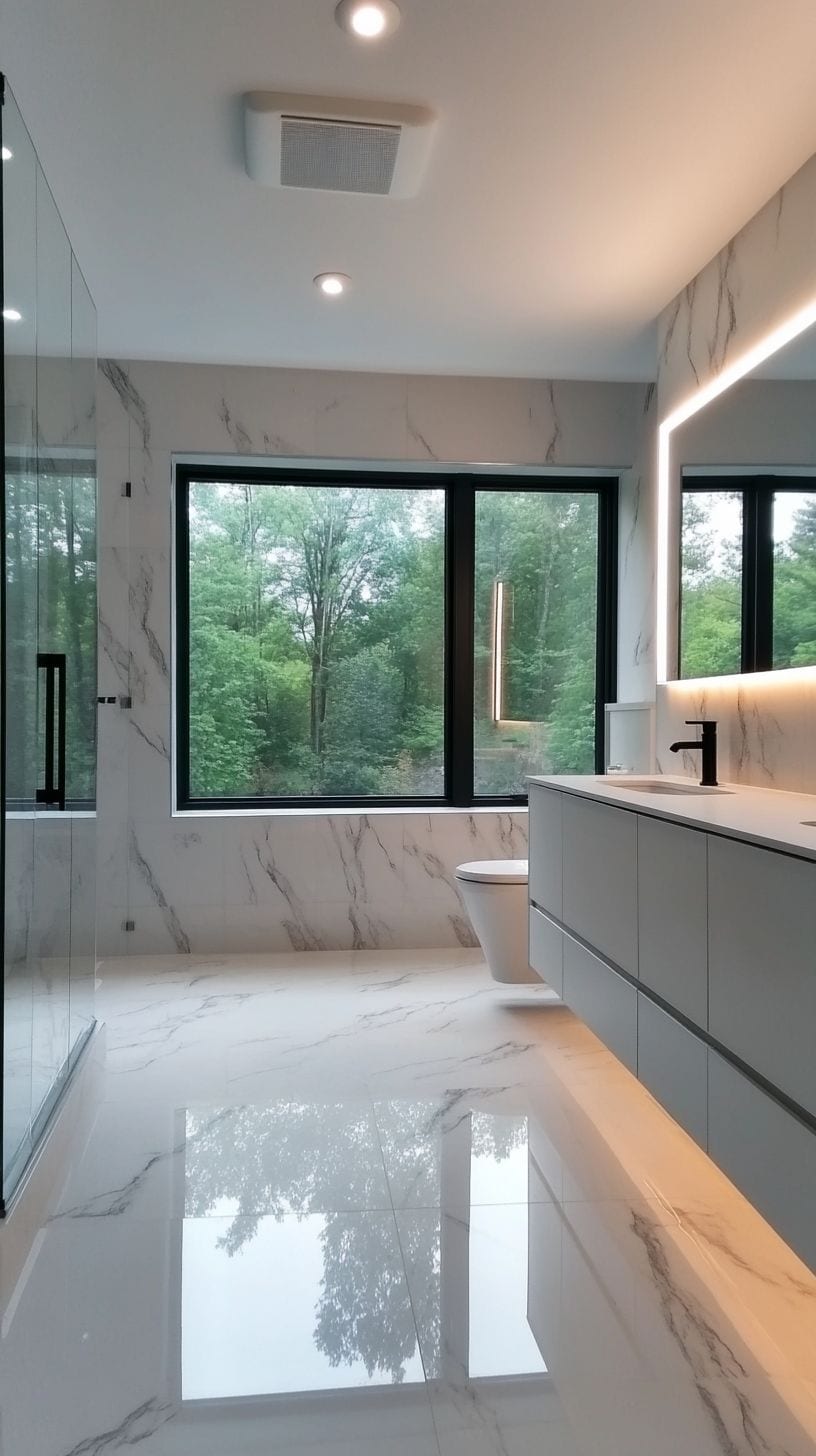 Bathroom with window and exhaust fan