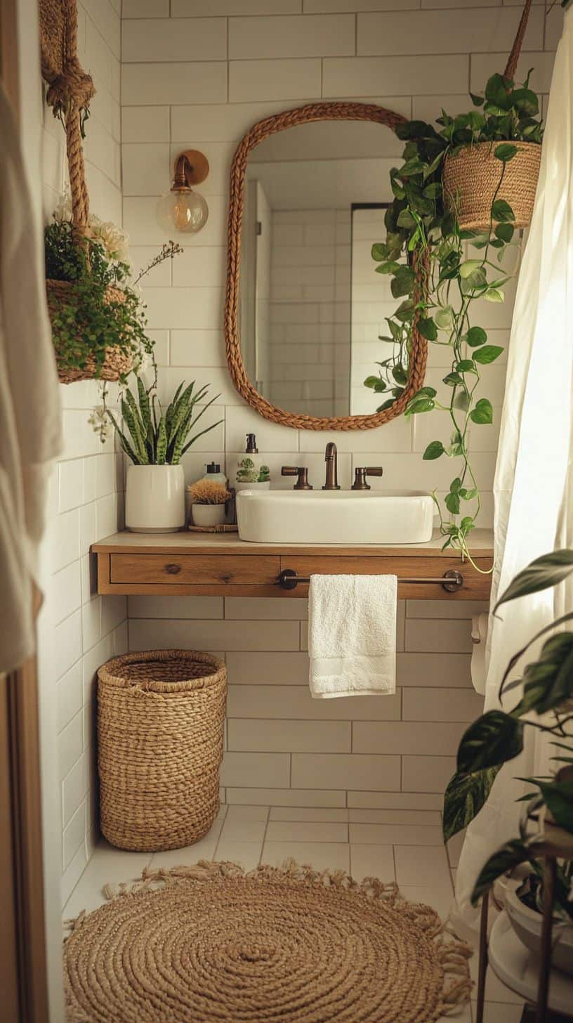 Boho bathroom on a budget