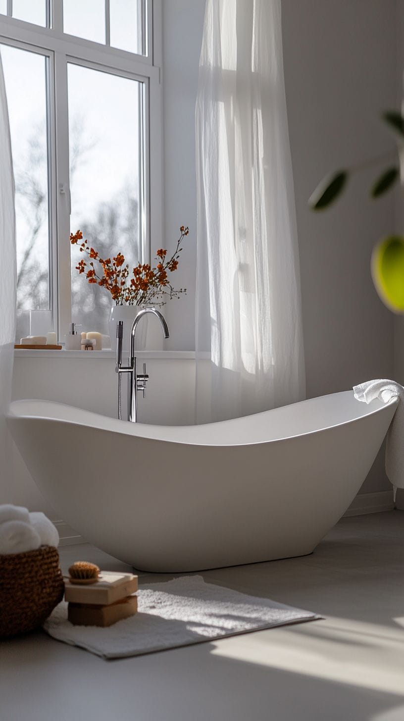 Scandinavian master bath bathroom