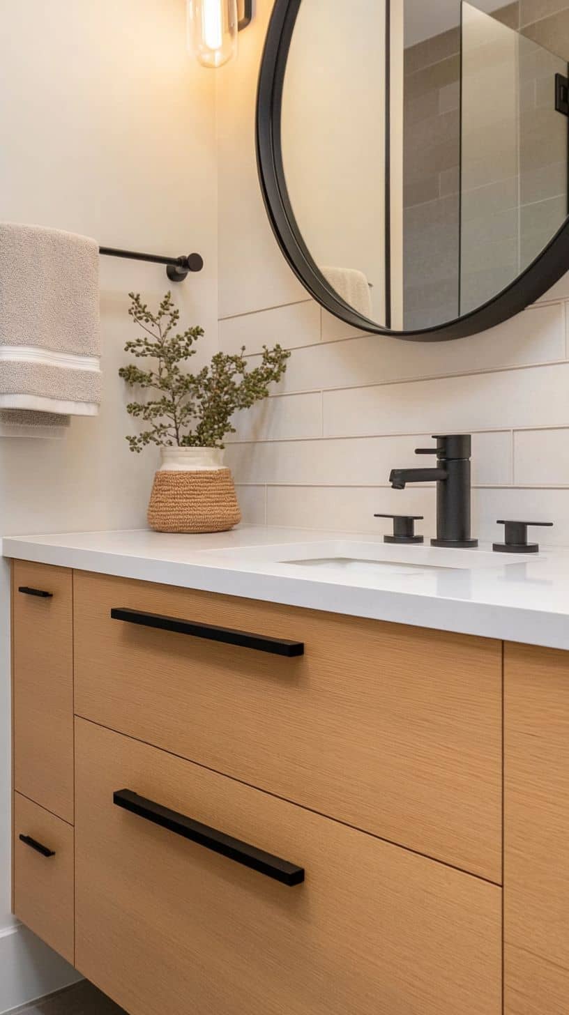 Small bathroom with cabinets