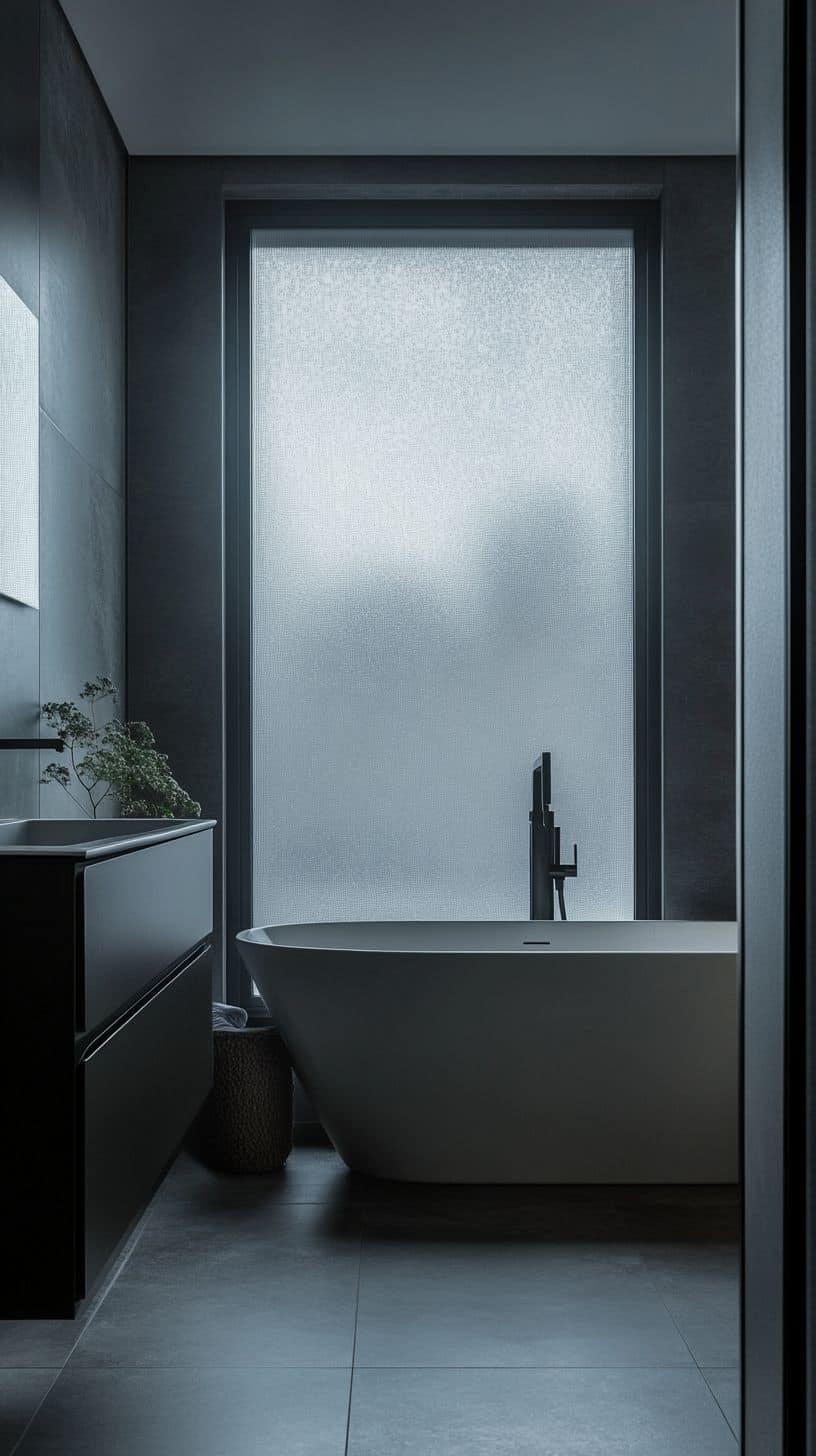 Bathroom with frosted window