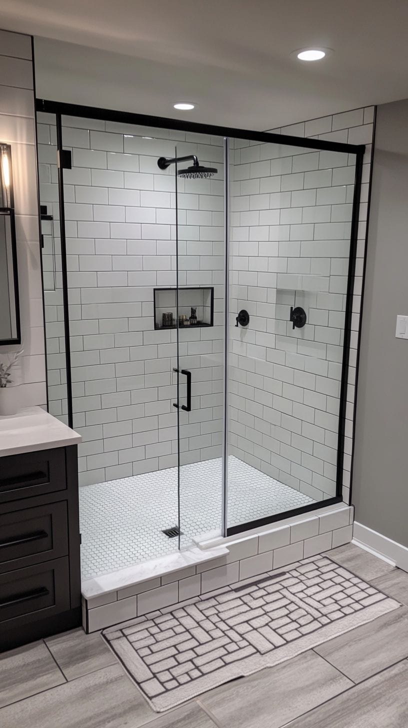  Bathroom with subway tiles