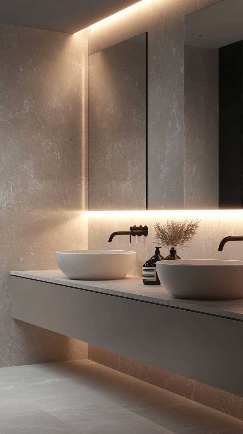 Guest bathroom with double sink