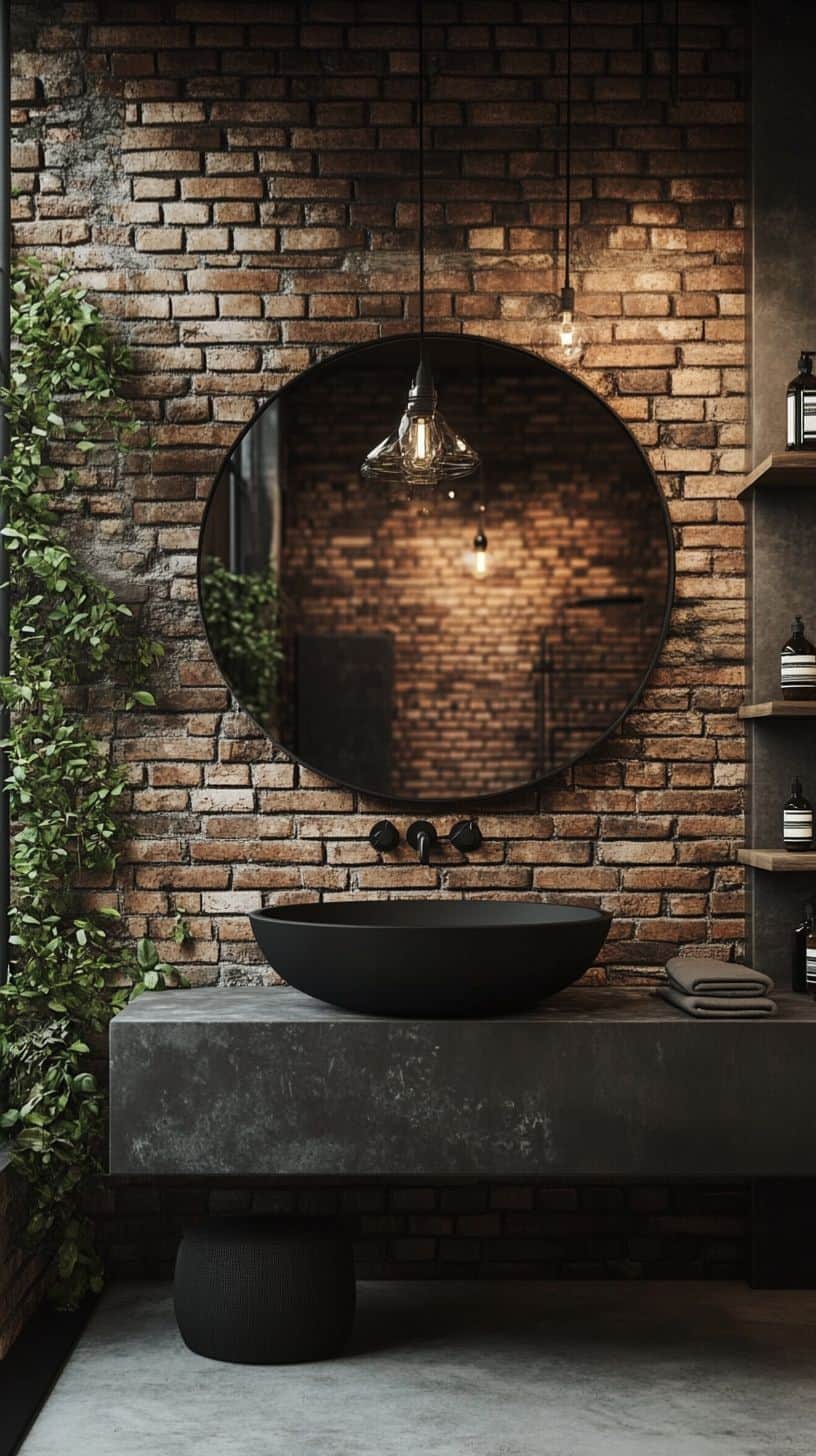 Industrial bathroom with mirror
