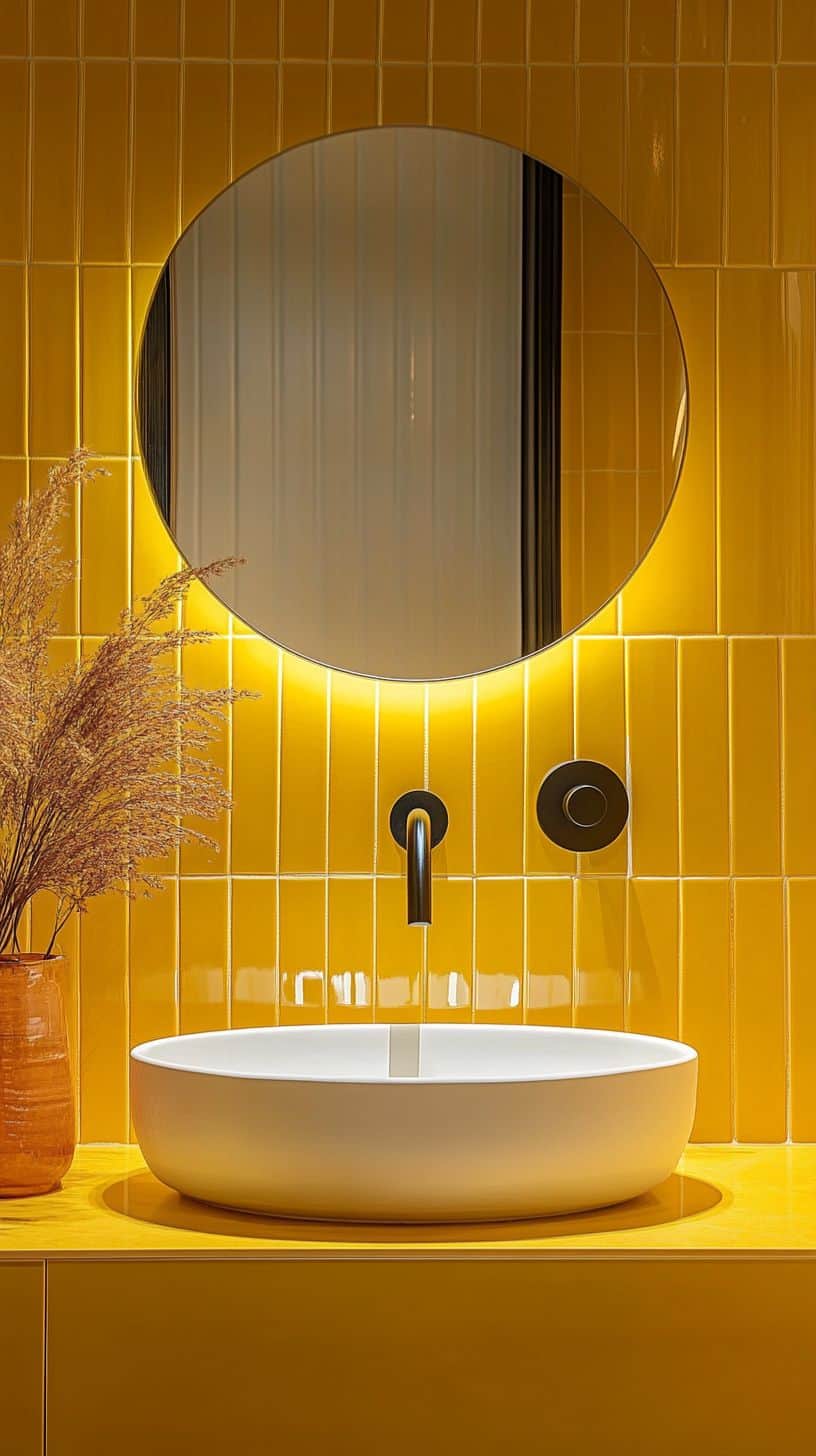 Retro yellow bathroom