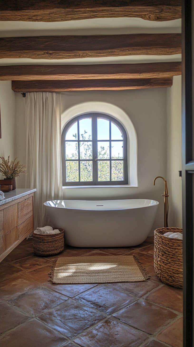 Spanish farmhouse bathroom