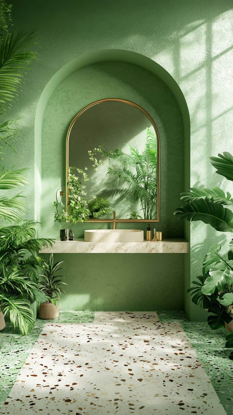 Vintage green bathroom