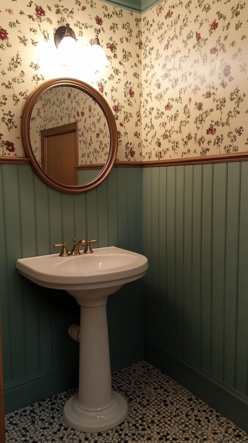 Vintage half bathroom