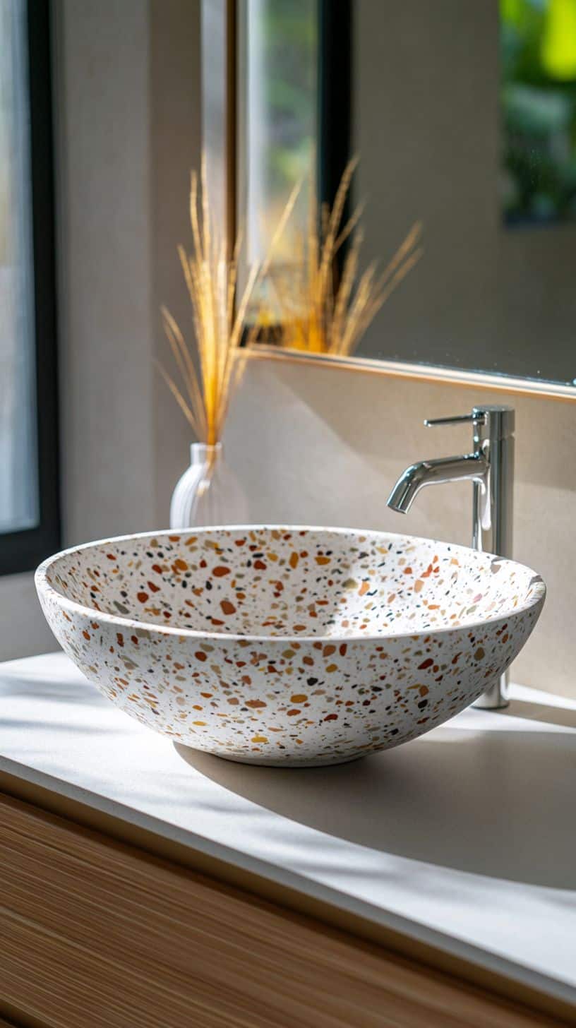 Bathroom with terrazzo sink