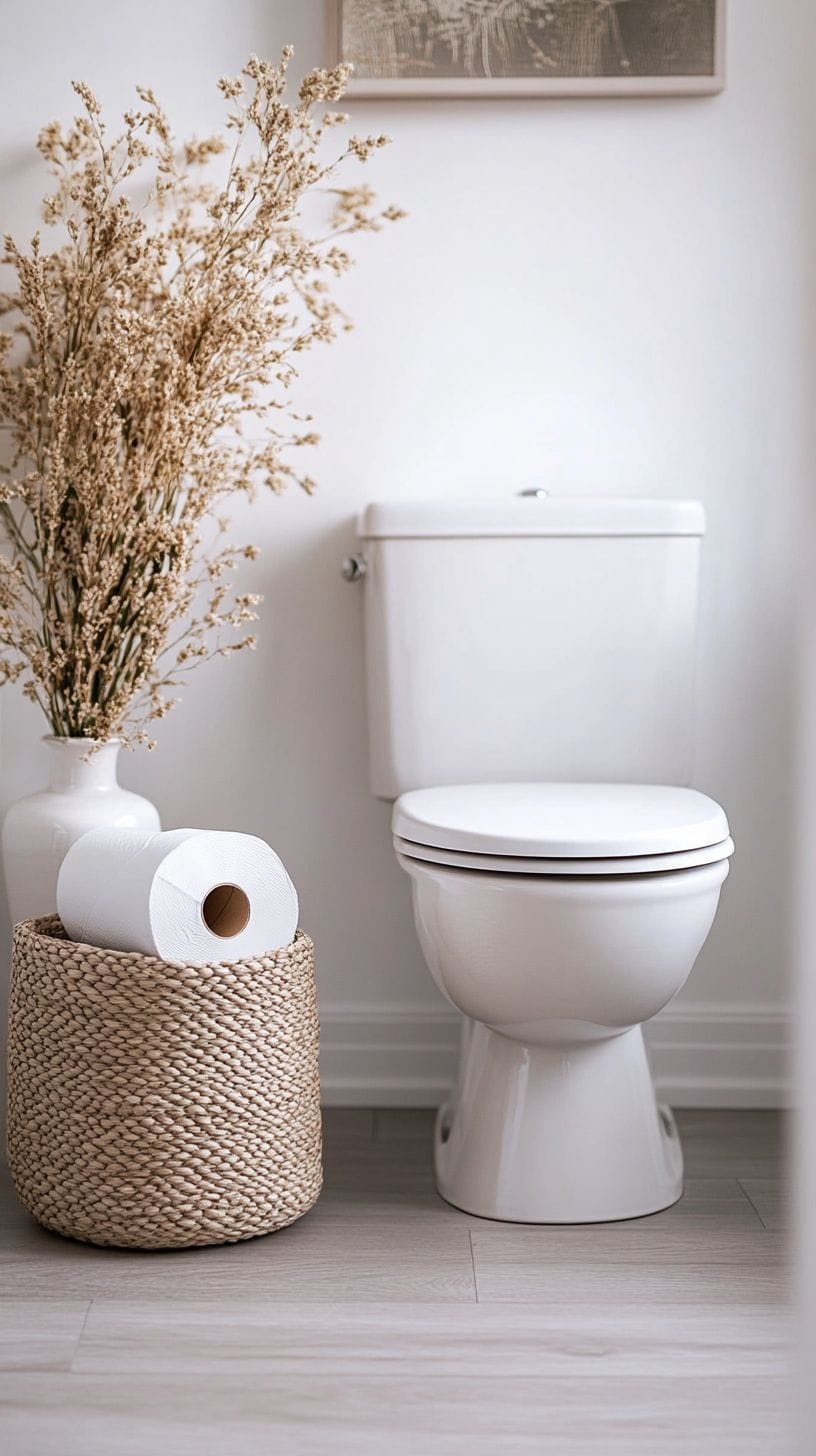 Bathroom with toilet paper storage