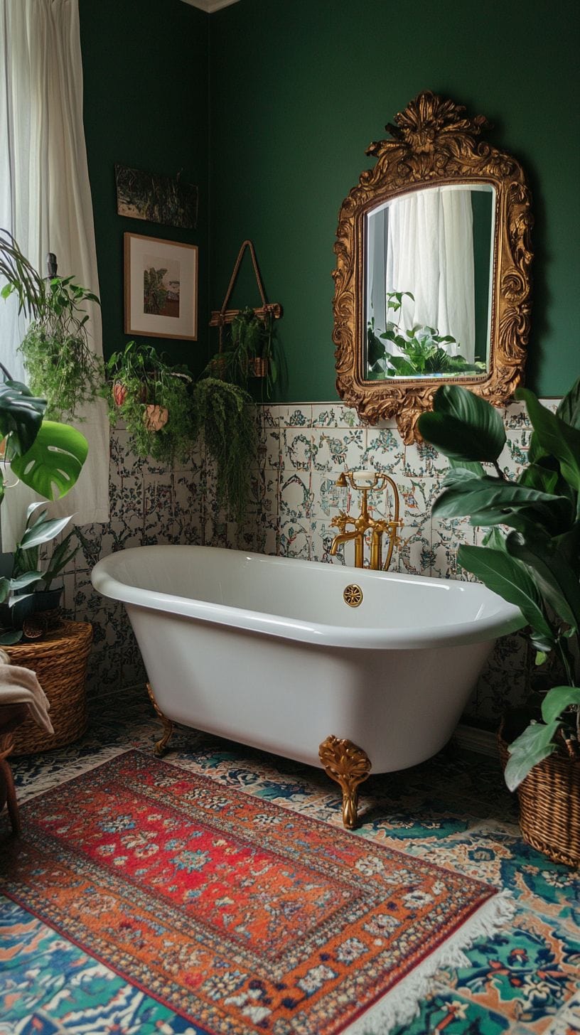 Eclectic bohemian bathroom