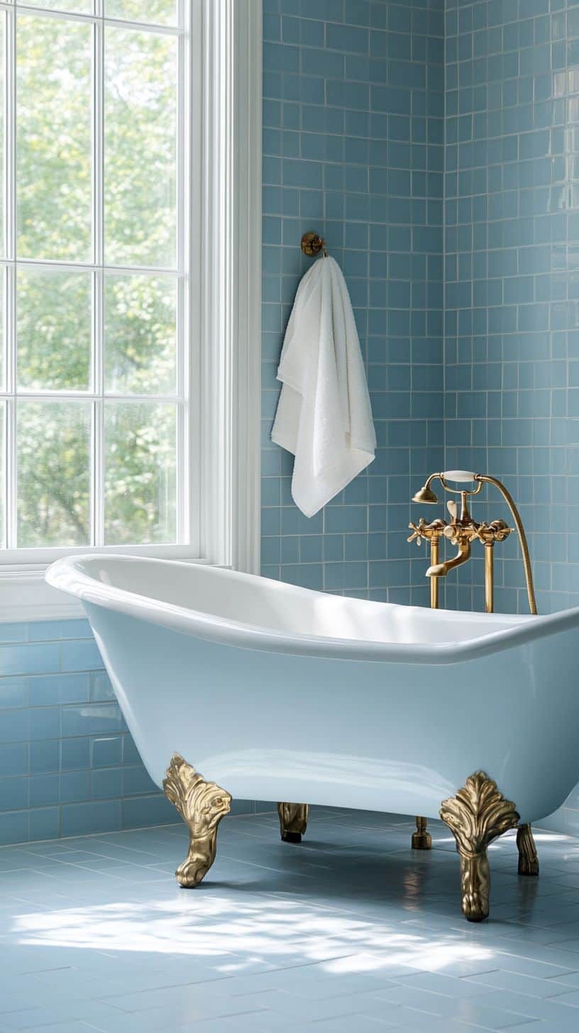 Vintage blue bathroom