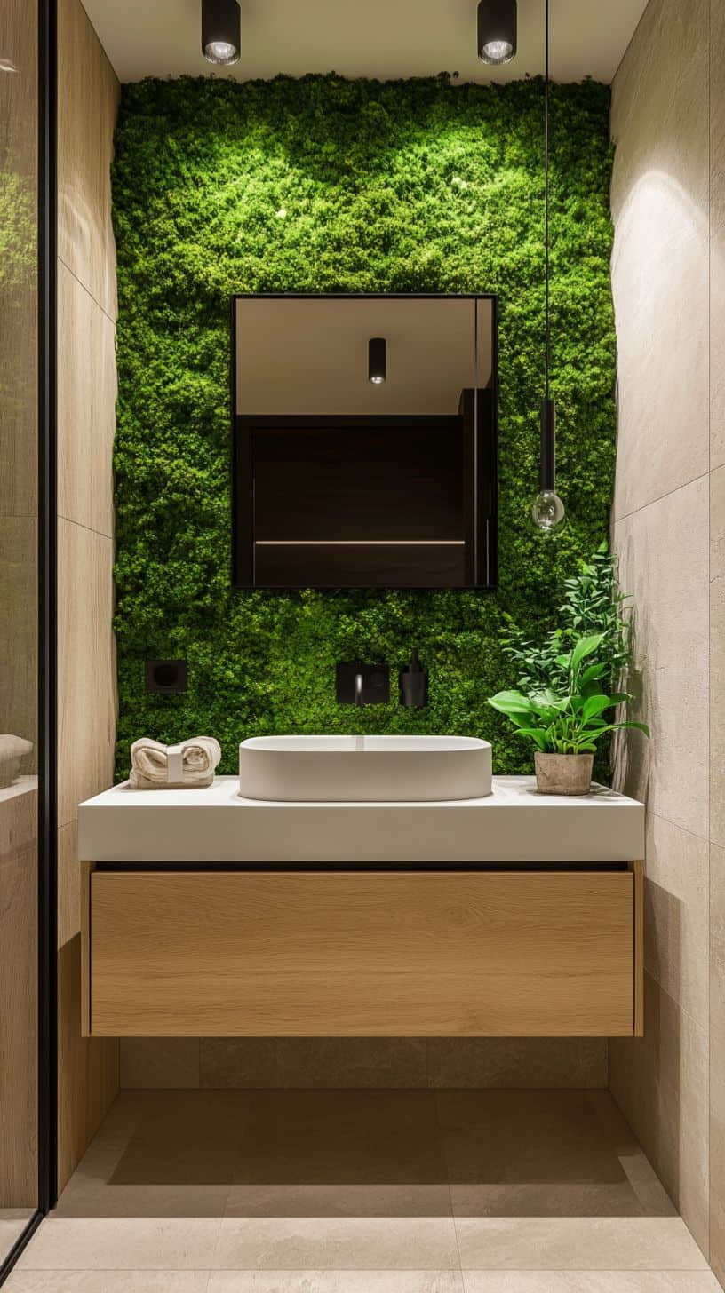 Scandinavian moss bathroom
