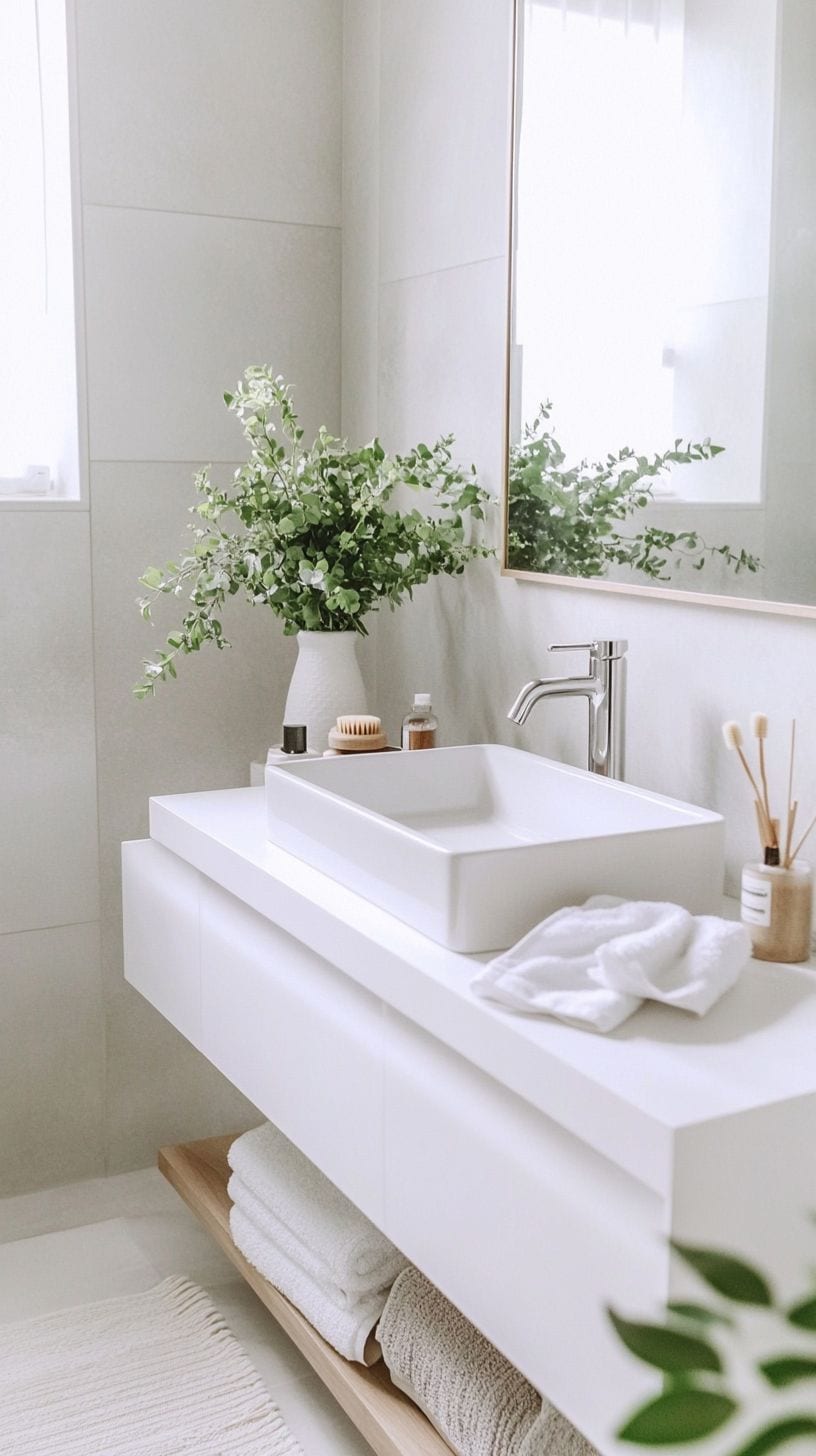 Minimalist bathroom with sink decor