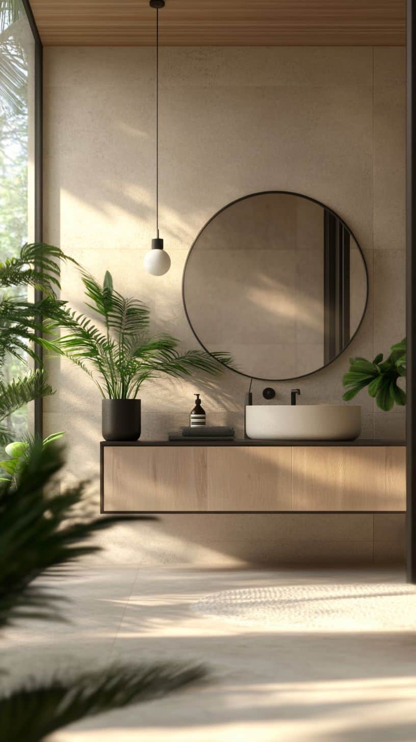 Bathroom with window and vanity