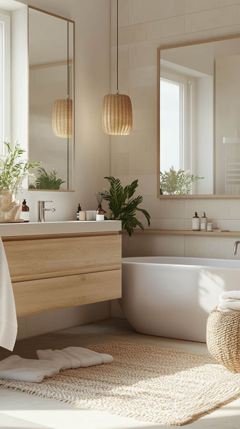 Cozy scandinavian bathroom