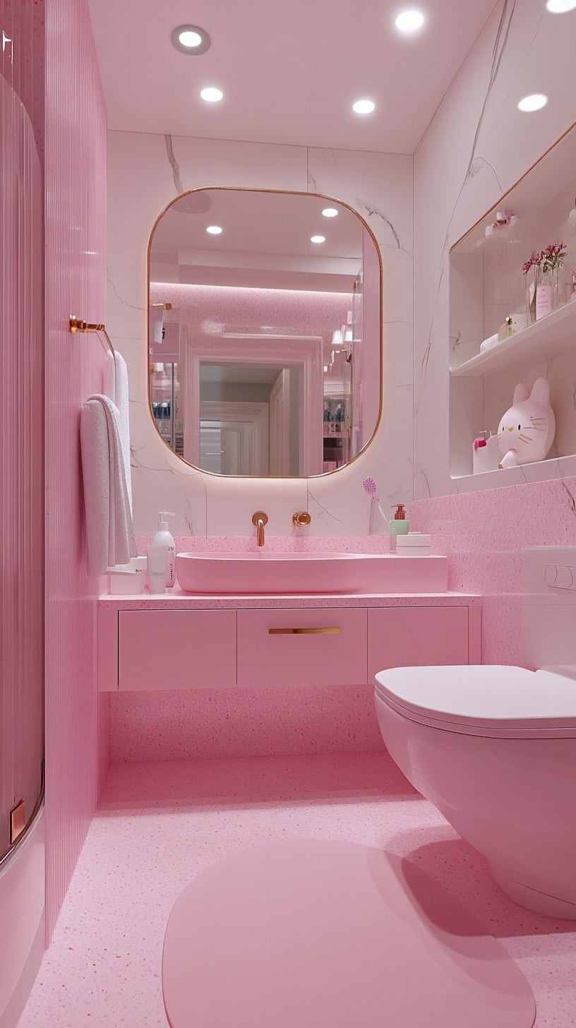 Aesthetic hello kitty bathroom