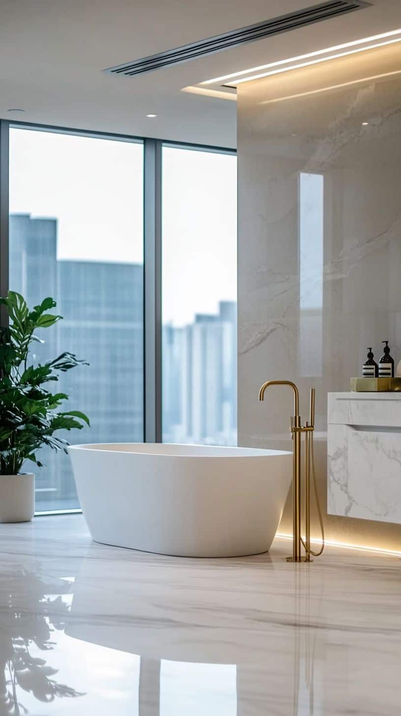Aesthetic hotel bathroom