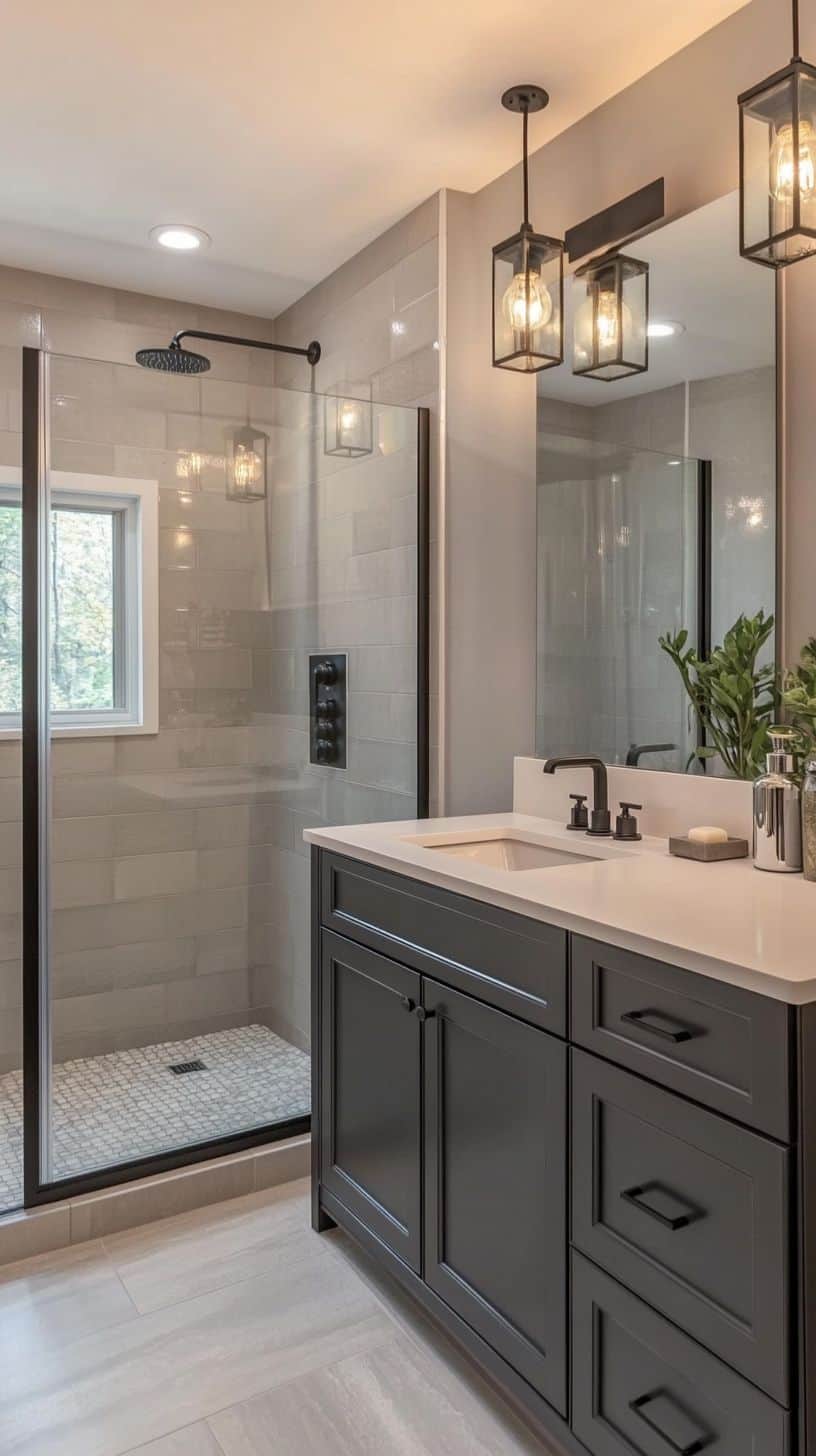Bathroom remodel with shower