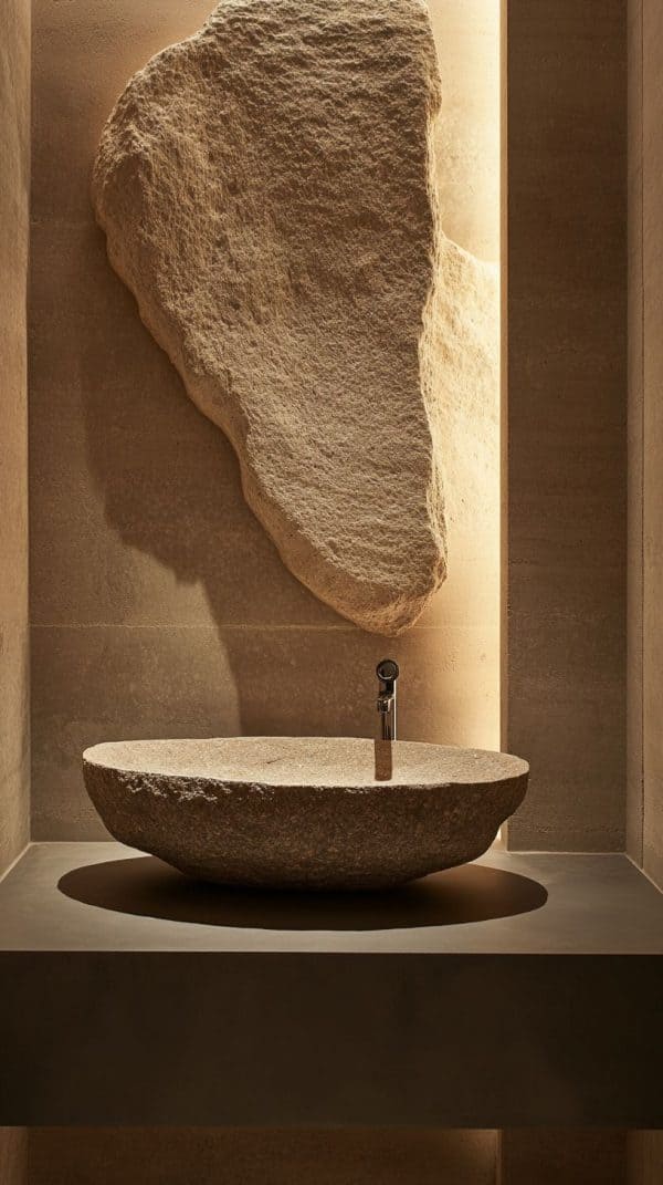 13 Stone Bathroom Goals Create a Spa Vibe with Basins, Floors & Walls — free download