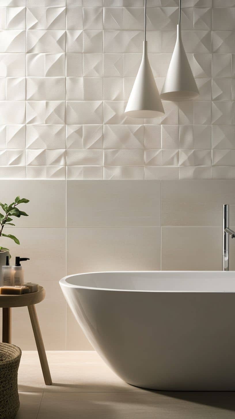 Bathroom with tiles combination