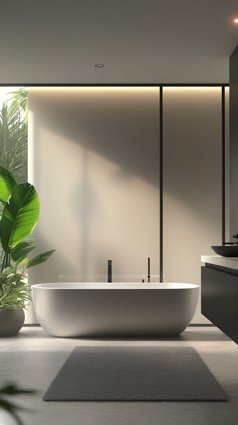 Bathroom with window privacy