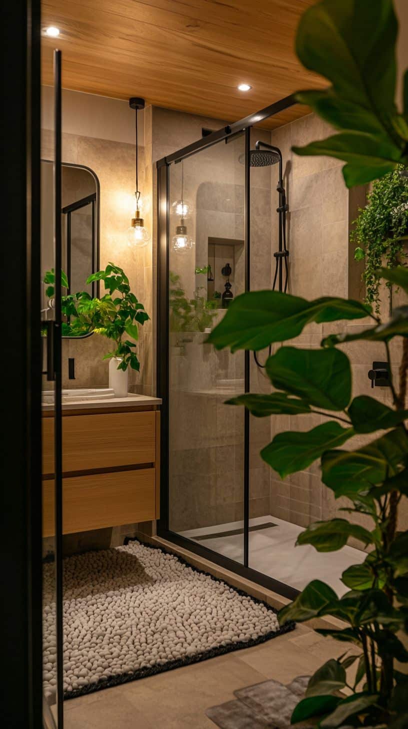 Earthy modern bathroom