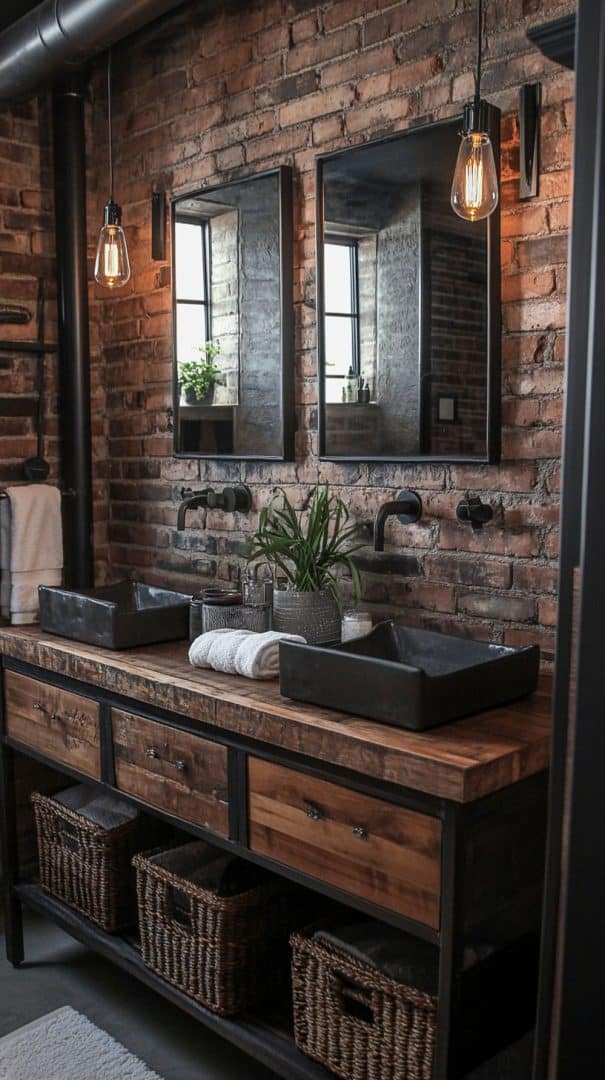 13 Industrial Bathroom Ideas: From Modern Chic to Rustic Boho Vibes - Glamorous Place