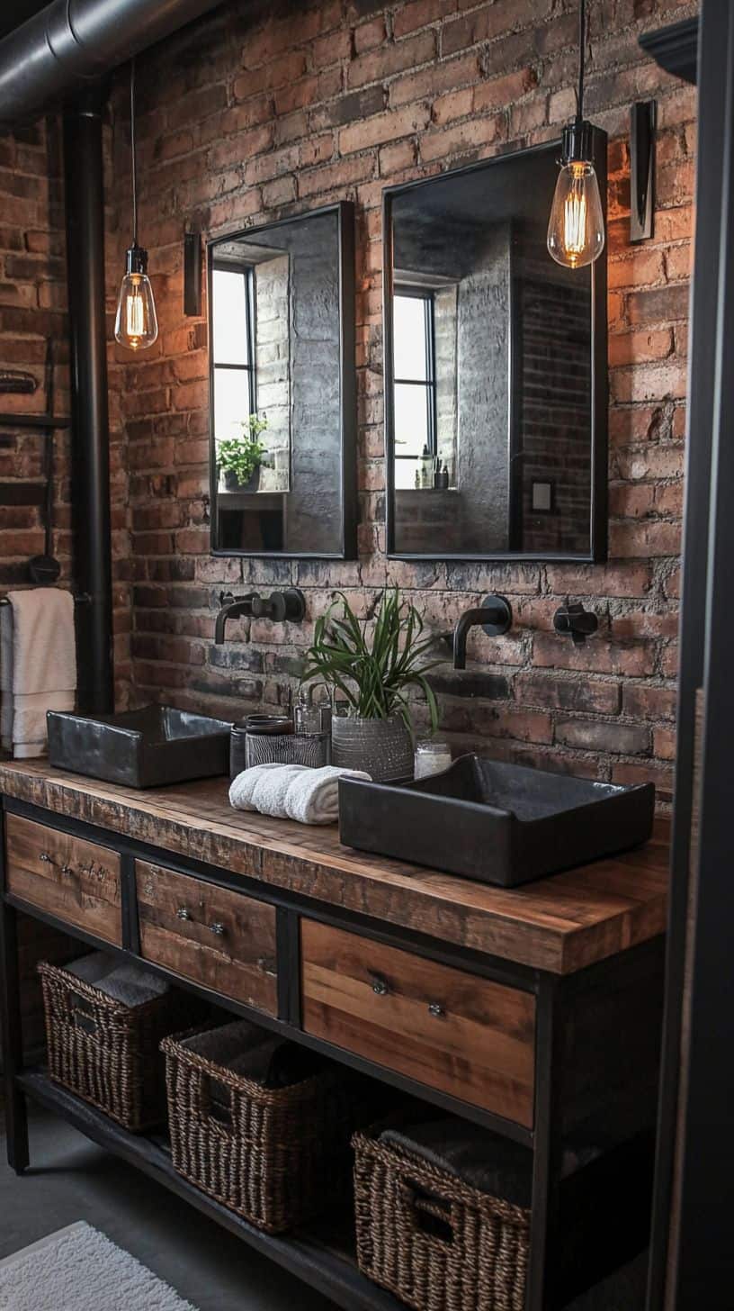 Industrial farmhouse bathroom