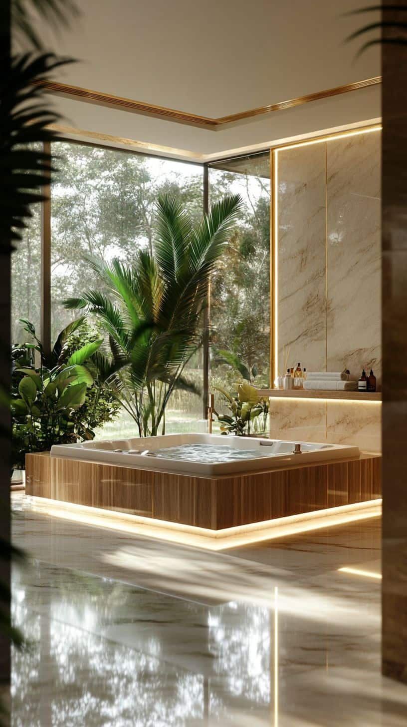Luxury bathroom with jacuzzi