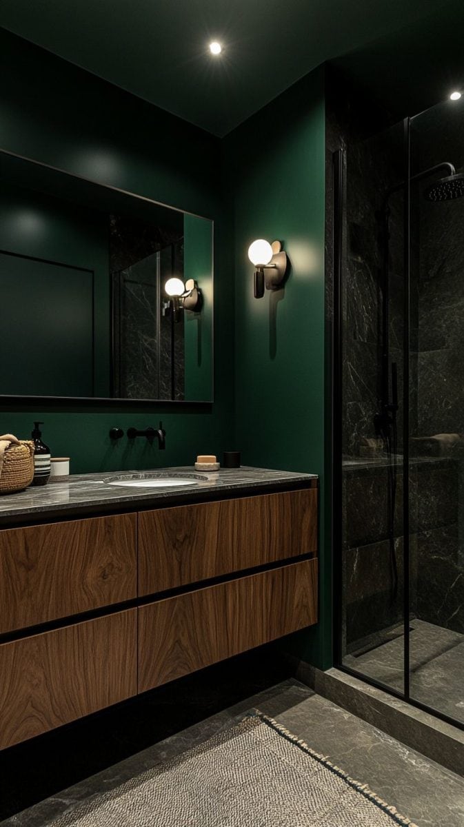 36 Moody Bathroom Inspirations: Dark, Bold, and Beautiful Designs ...