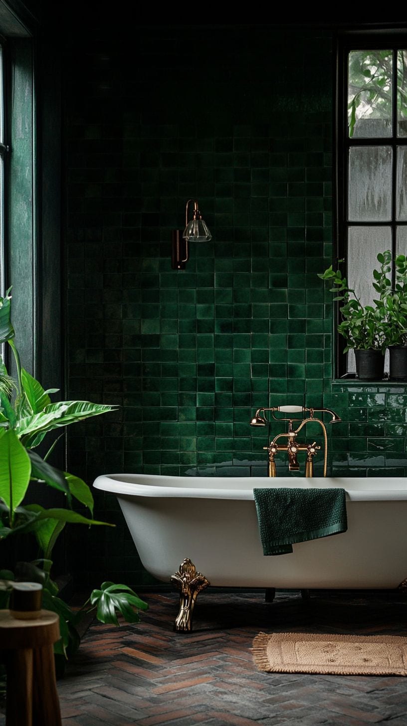 Moody vintage bathroom