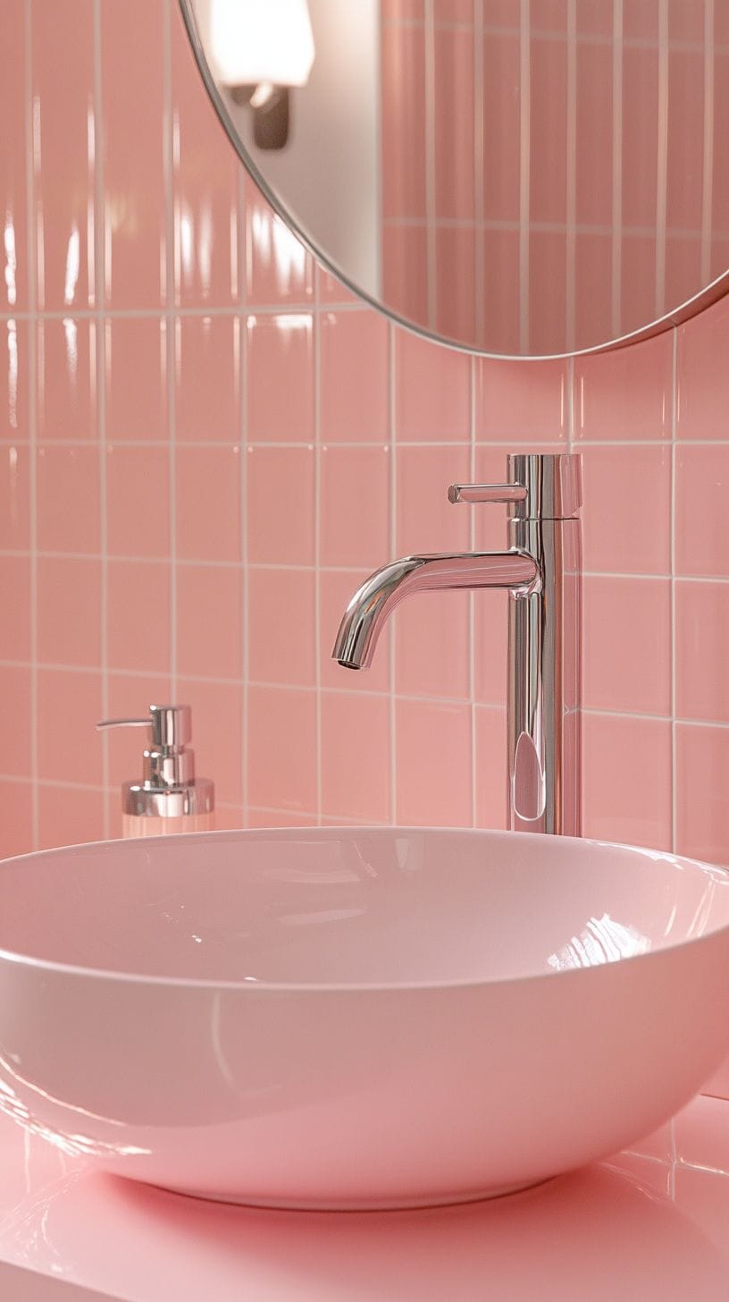 Retro pink bathroom