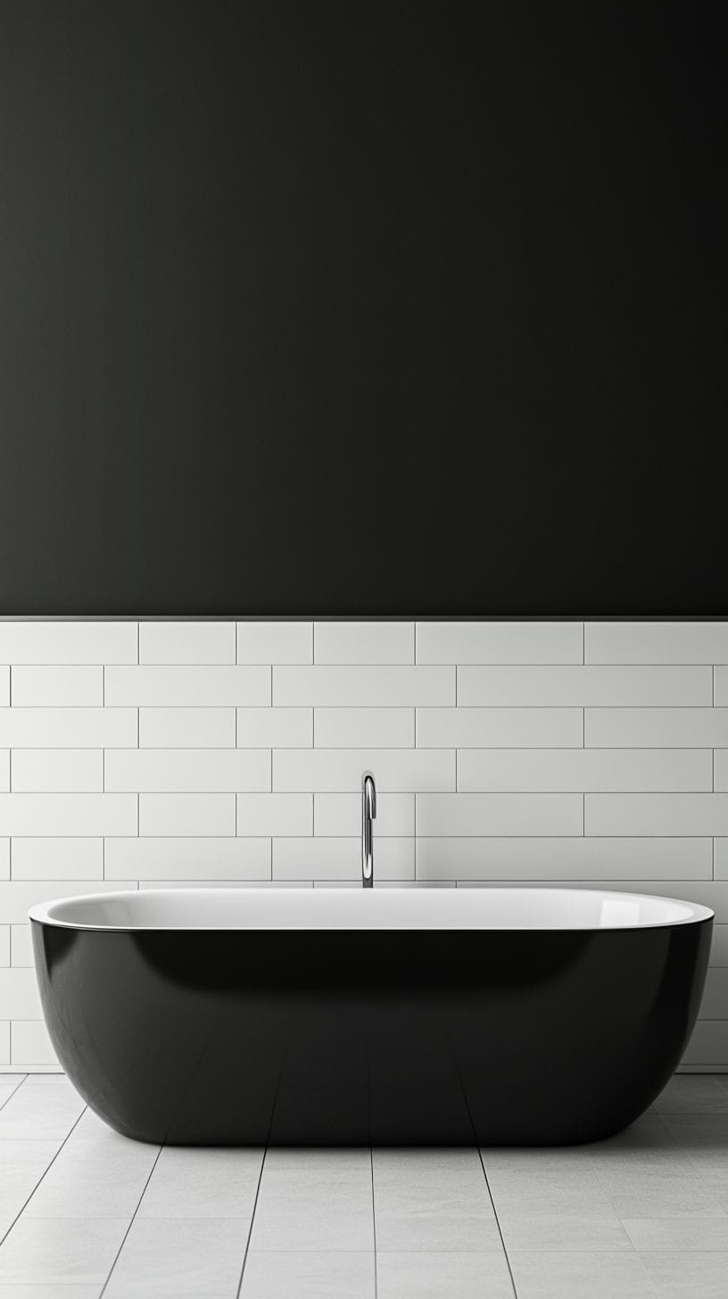 Minimalist half bathroom with decor