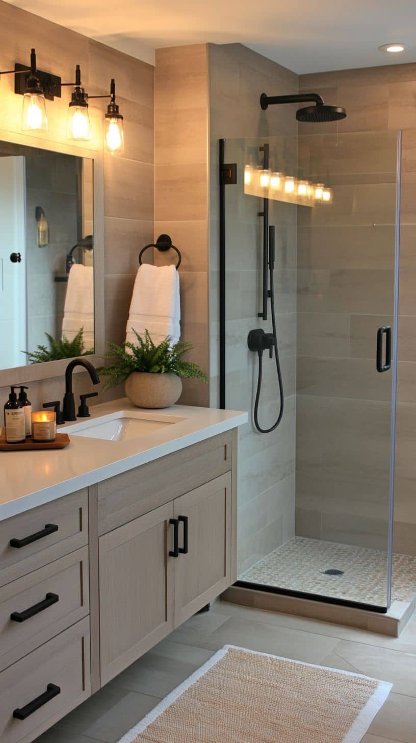 Minimalist bathroom with accessories