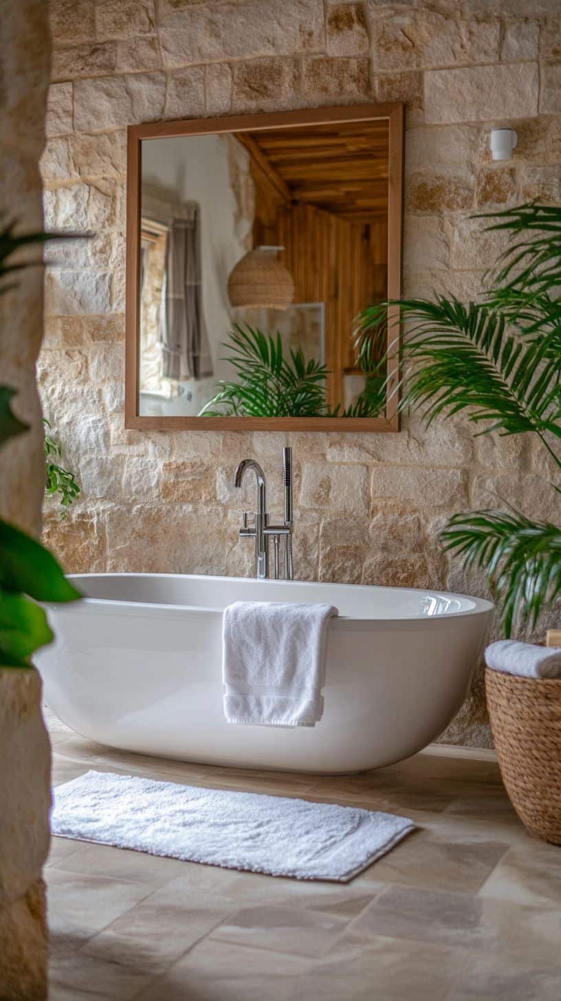 Earthy minimalist bathroom