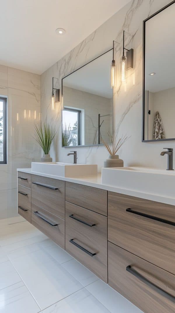 15 Bathroom Mirror Ideas with Storage, Lights & Style - Glamorous Place