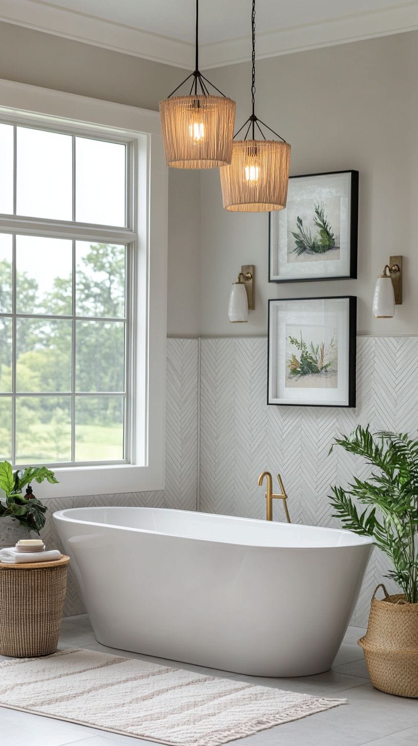 Bathroom with wall tiles