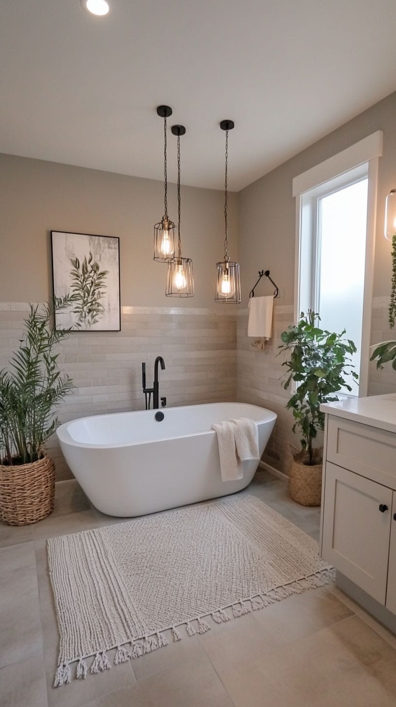 Neutral bathroom with decor