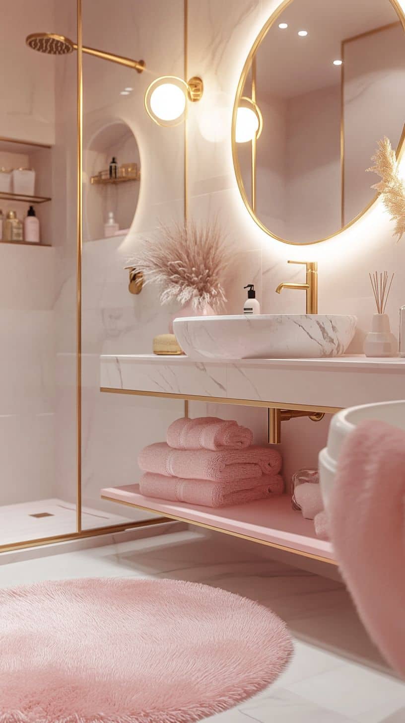 Pink girly bathroom