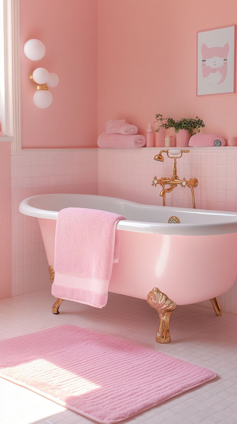 Pink hello kitty bathroom