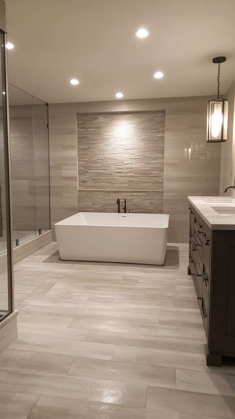 Rectangular bathroom floor