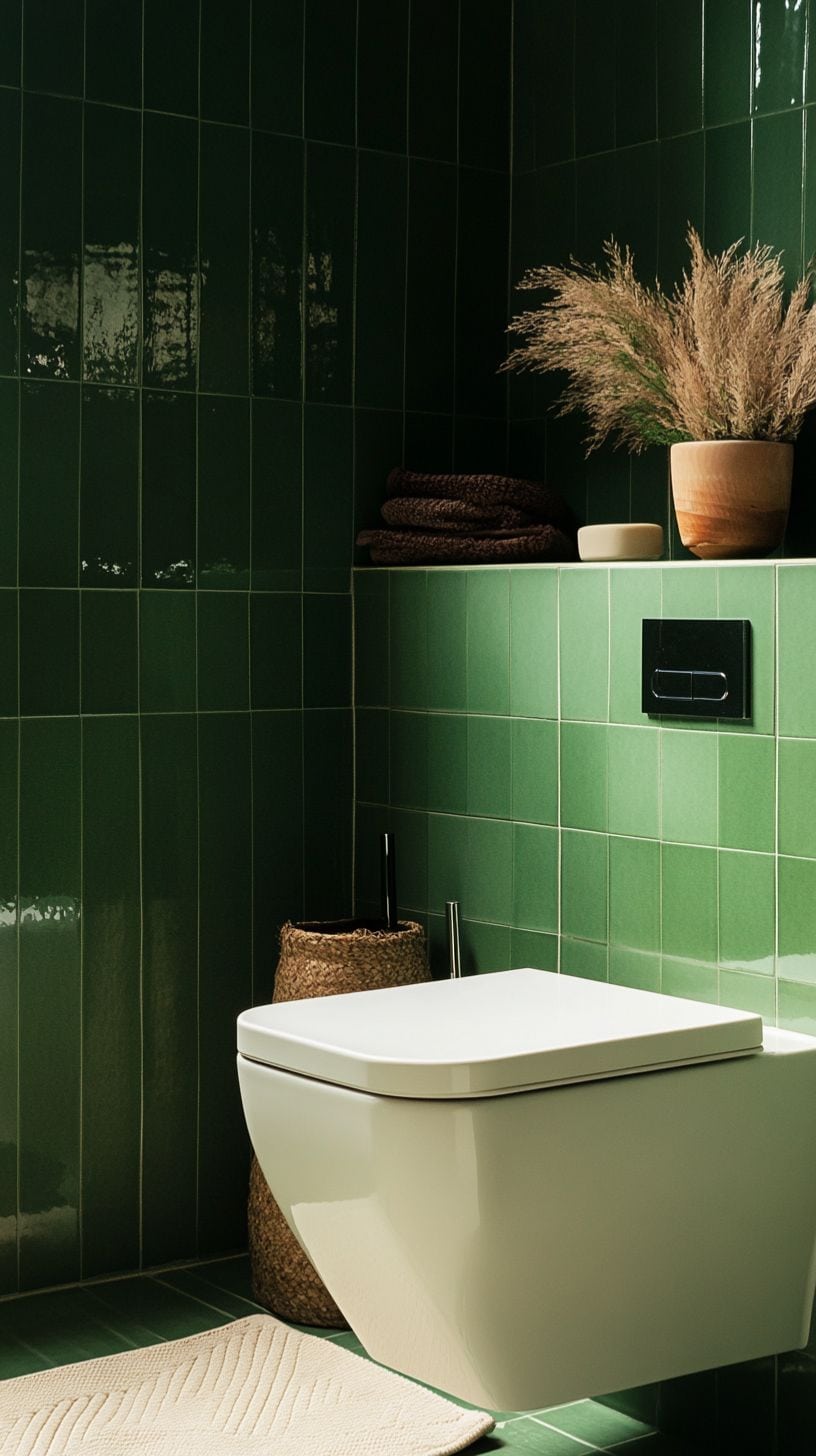 Retro green bathroom